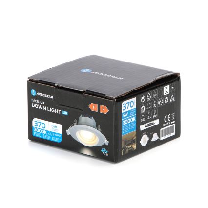 Aigostar - LED Recessed Downlight LED/5W/230V 3000K Ø 8.5 cm White