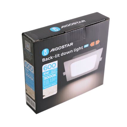 Aigostar - LED Recessed Downlight LED/6W/230V 3000K 12x12 cm White