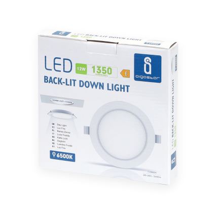 Aigostar - LED Recessed light LED/12W/230V 6500K d. 17,5 cm white
