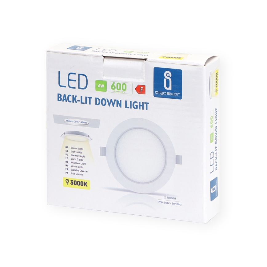 Aigostar - LED Recessed light LED/6W/230V 3000K d. 11,8 cm white