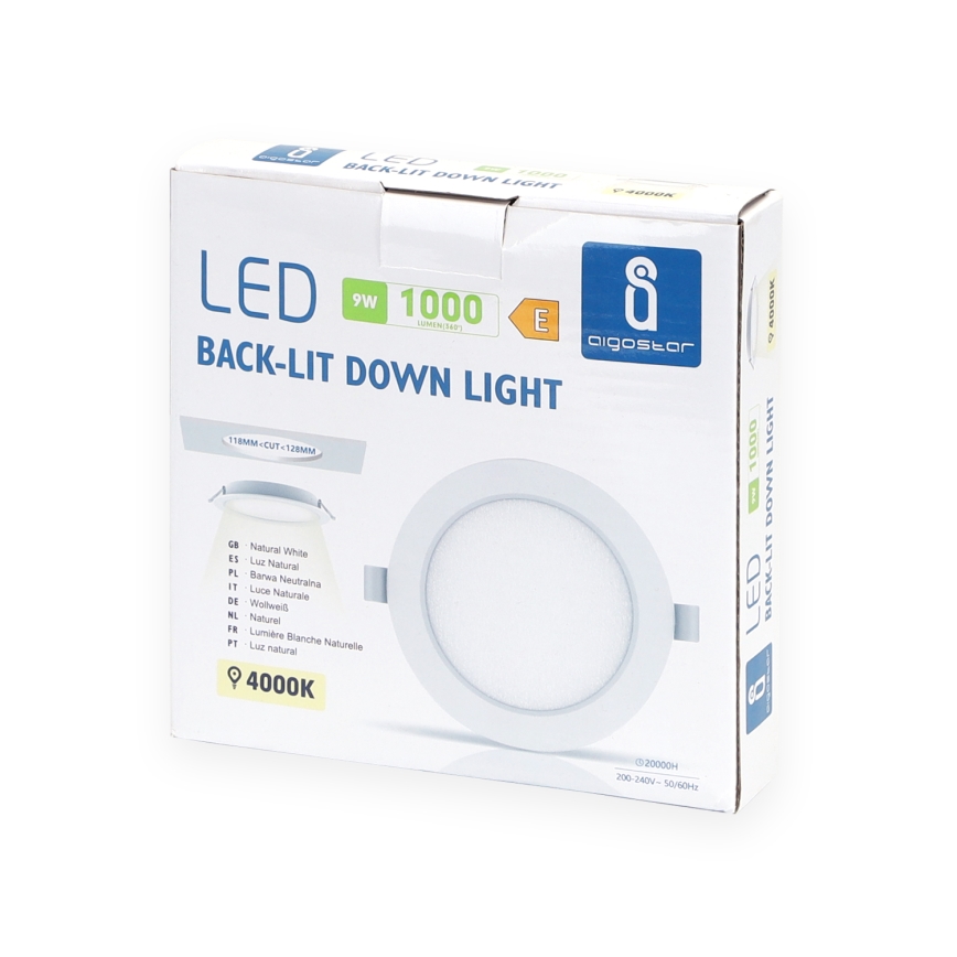 Aigostar - LED Recessed light LED/9W/230V 4000K d. 14,5 cm white