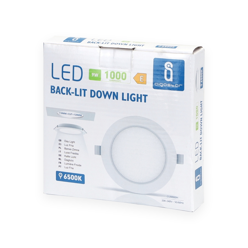 Aigostar - LED Recessed light LED/9W/230V 6500K d. 14,5 cm white