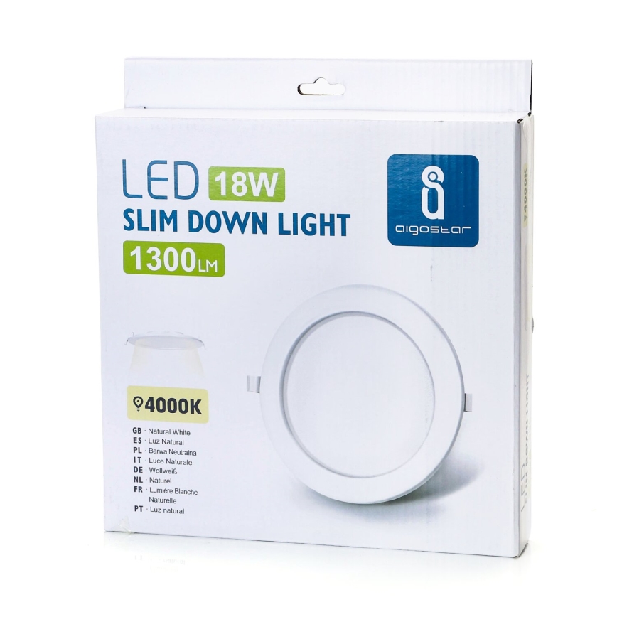Aigostar - LED Recessed light ULTRATHIN LED/18W/230V 4000K white