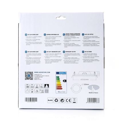 Aigostar - LED Recessed light ULTRATHIN LED/18W/230V 4000K white