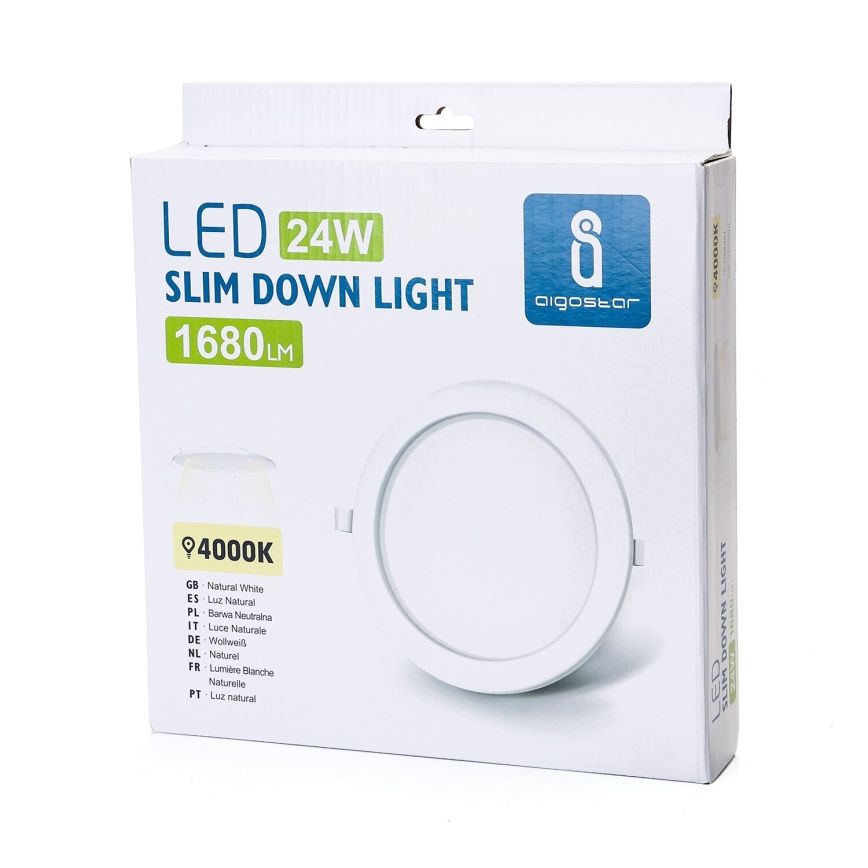 Aigostar - LED Recessed light ULTRATHIN LED/24W/230V 4000K white