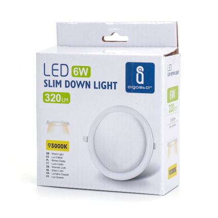 Aigostar - LED Recessed light ULTRATHIN LED/6W/230V 3000K white