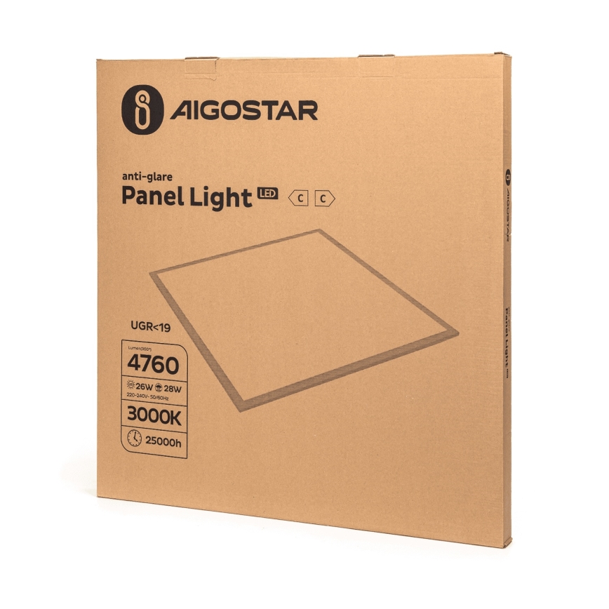 Aigostar - Recessed LED Ceiling Panel LED/28W/230V High Efficiency UGR19 3000K 59,5x59,5 cm