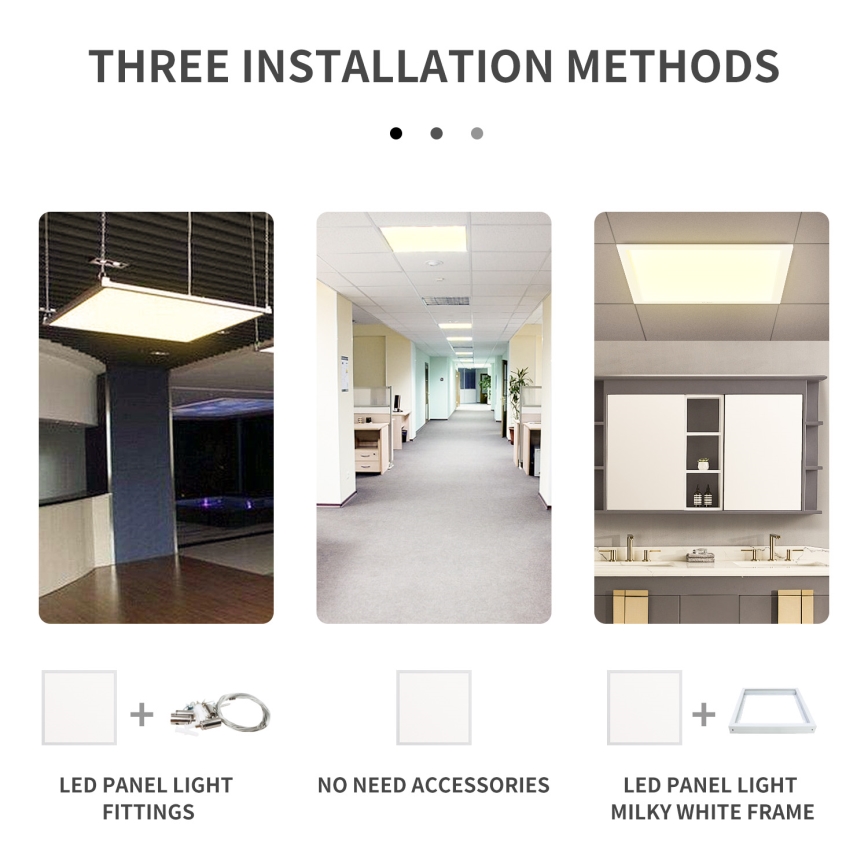 Aigostar - LED Recessed panel LED/40W/230V 3000K/4000K/6500K 60x60cm white