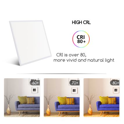 Aigostar - LED Recessed panel LED/40W/230V 3000K/4000K/6500K 60x60cm white