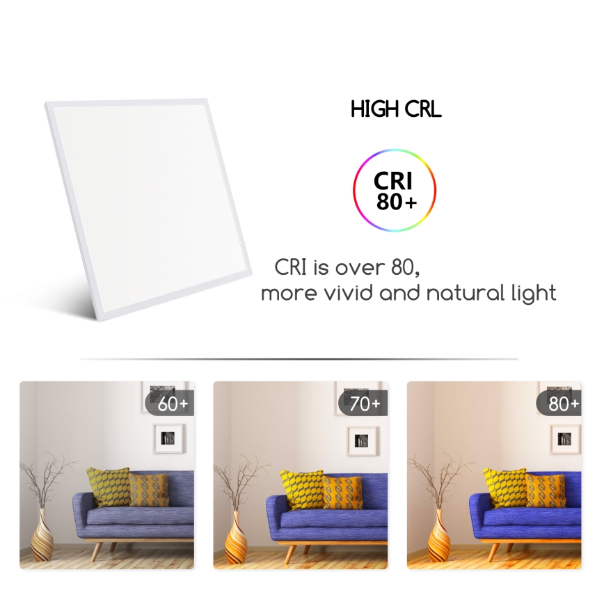 Aigostar - LED Recessed panel LED/40W/230V 3000K/4000K/6500K 60x60cm white