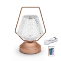 Aigostar - LED RGB Dimmable rechargeable table lamp LED/1W/5V 1800mAh 20 cm + remote control