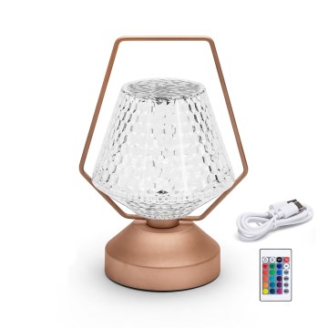 Aigostar - LED RGB Dimmable rechargeable table lamp LED/1W/5V 1800mAh 20 cm + remote control