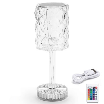 Aigostar - LED RGB Dimmable rechargeable table lamp LED/1W/5V 1800mAh 26 cm + remote control