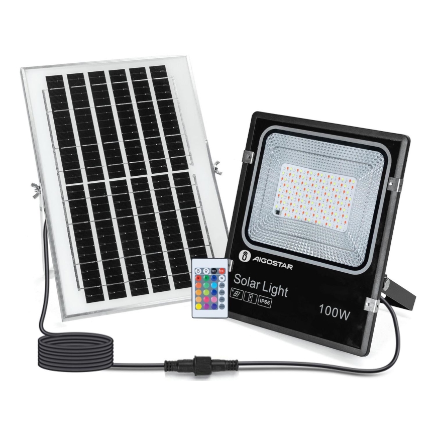 Aigostar - LED RGB Dimmable solar floodlight LED/100W/3,2V IP66 + remote control