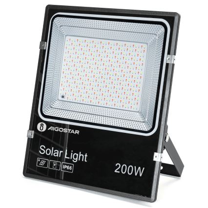 Aigostar - LED RGB Dimmable solar floodlight LED/200W/3,2V IP66 + remote control
