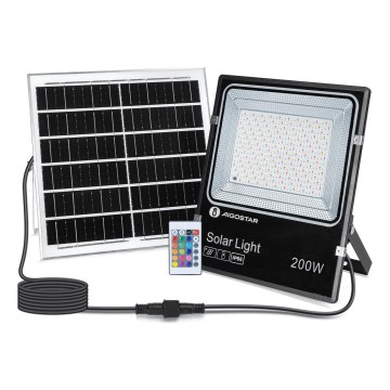 Aigostar - LED RGB Dimmable solar floodlight LED/200W/3,2V IP66 + remote control