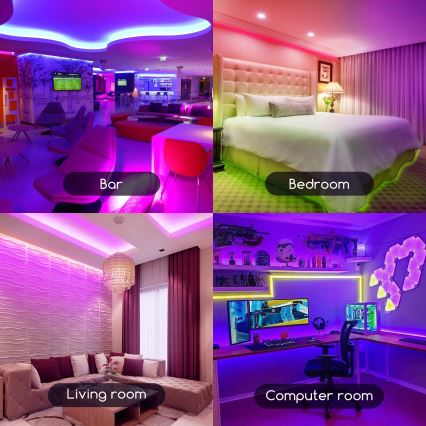 Aigostar - LED RGB Dimmable strip 3m LED/24W/12/230V IP65 + remote control
