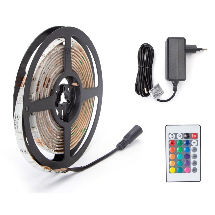 Aigostar - LED RGB Dimmable strip 3m LED/24W/12/230V IP65 + remote control