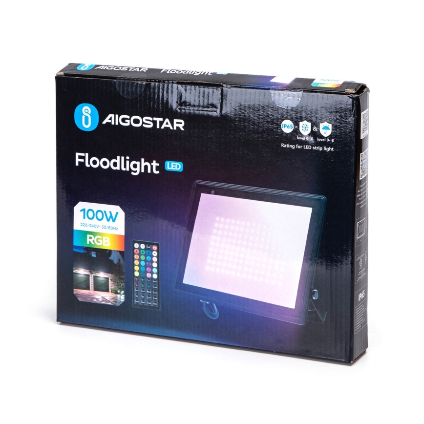 Aigostar - LED RGB Floodlight LED/100W/230V IP65 + remote control