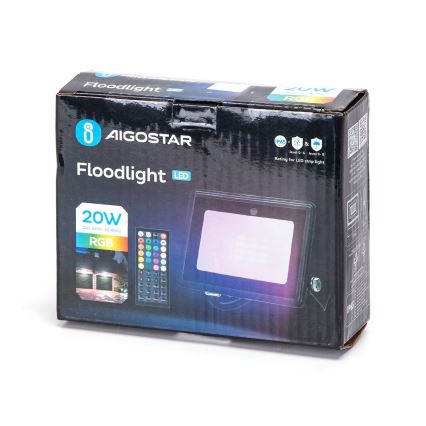Aigostar - LED RGB Floodlight LED/20W/230V IP65 + remote control