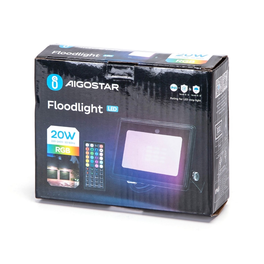 Aigostar - LED RGB Floodlight LED/20W/230V IP65 + remote control