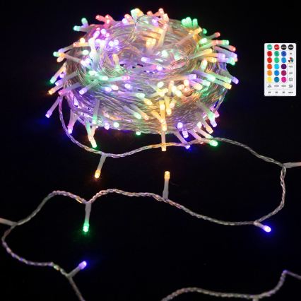 Aigostar - LED RGB Outdoor Christmas String Lights 50xLED/7 modes 4xAA 5.3m IP44 multicolor + remote control