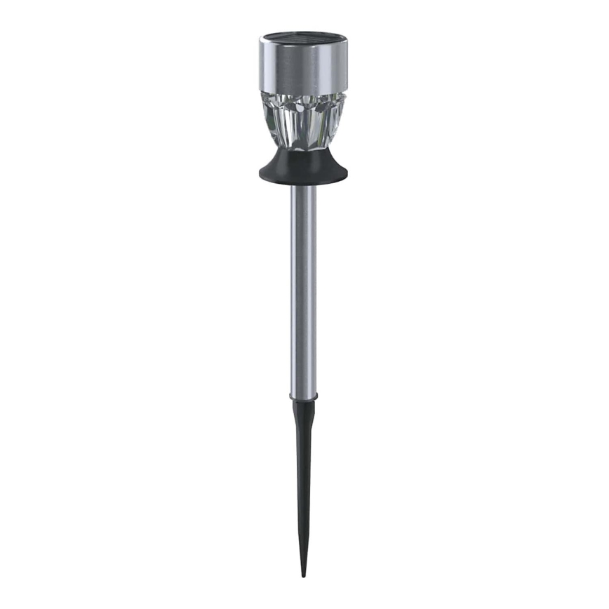 Aigostar - LED RGB Solar lamp LED/0,006W/1,2V 35,5 cm 100 mAh matte chrome IP44