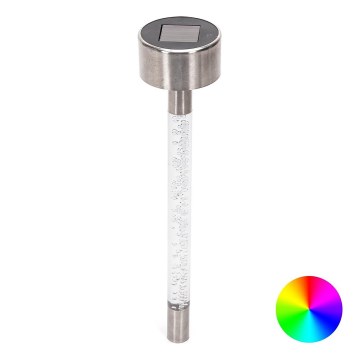 Aigostar - LED RGB Solar lamp LED/0,006W/1,2V 36,7cm matte chrome IP44