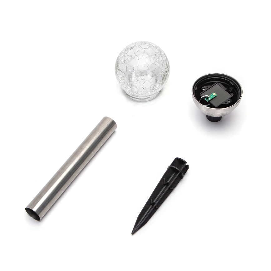 Aigostar - LED RGB Solar lamp LED/0,006W/1,2V 37,8cm matte chrome IP44