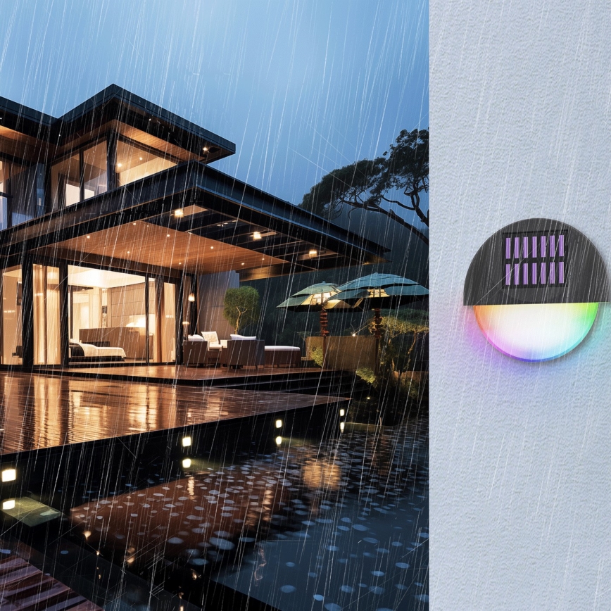 Aigostar - LED RGB Solar wall light LED/1W/1,2V black IP44