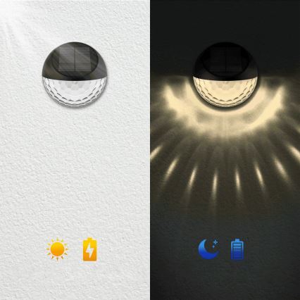 Aigostar - LED RGB Solar wall light LED/2W/1,2V black IP44