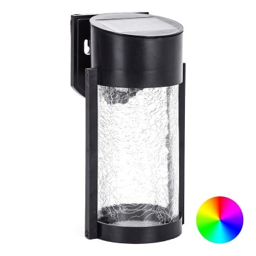 Aigostar - LED RGB Solar wall light LED/2W/1,2V black IP44