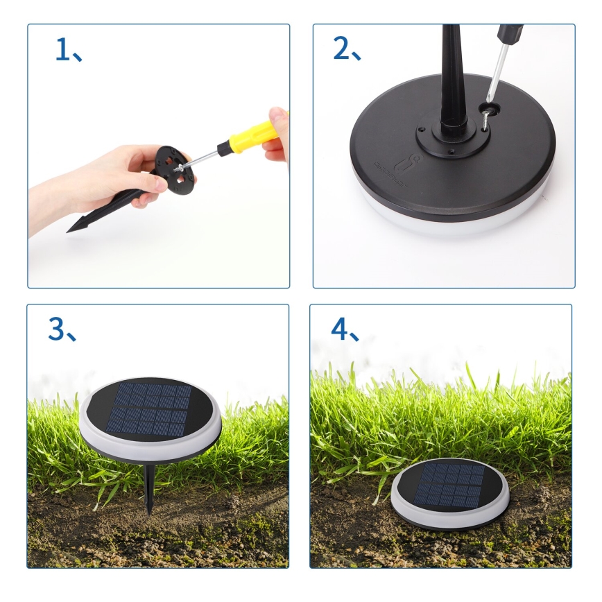 Aigostar - LED RGBIC Solar light LED/0,6W/3,7V IP65