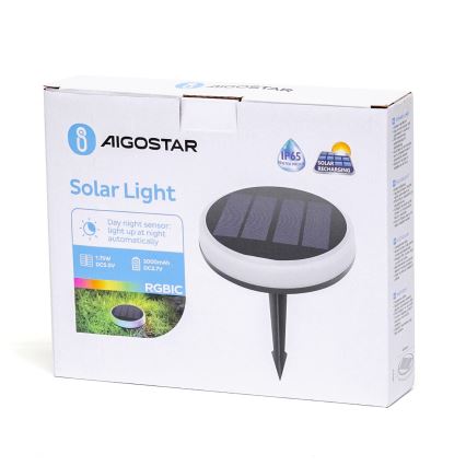 Aigostar - LED RGBIC Solar light LED/0,6W/3,7V IP65