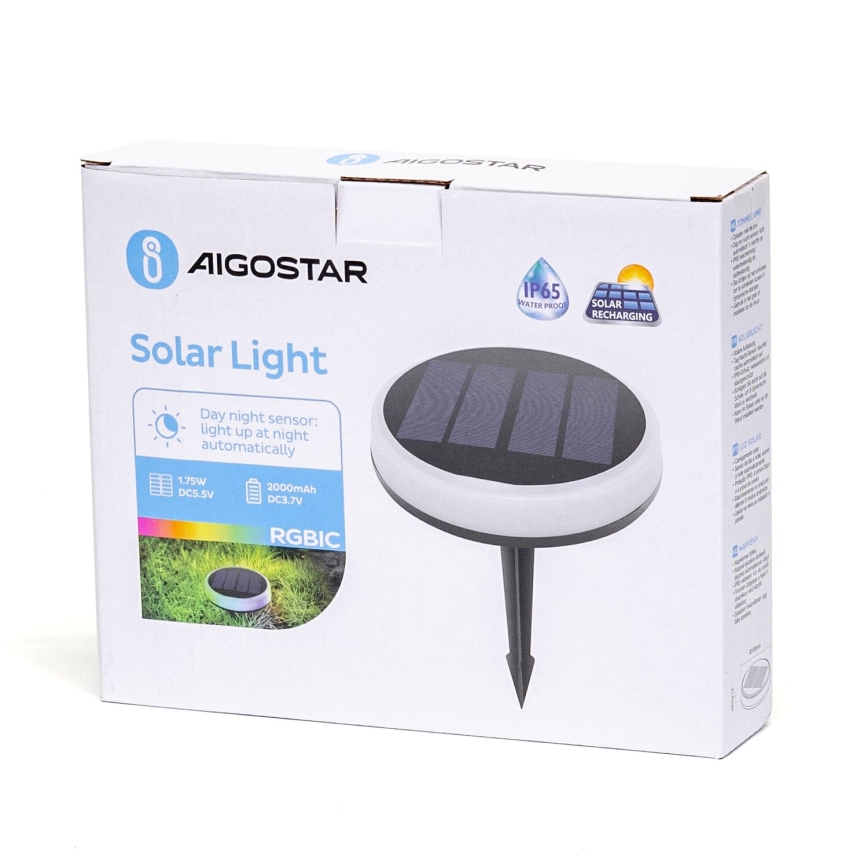 Aigostar - LED RGBIC Solar light LED/0,6W/3,7V IP65