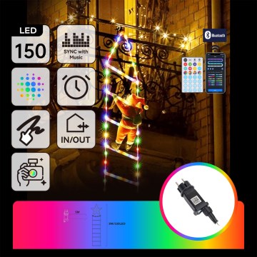Aigostar - LED RGBICW Smart Outdoor Christmas Mesh Decoration, 150 LEDs / 230V, 3 m, IP44 + Remote Control