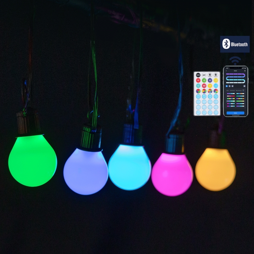 Aigostar - LED RGBICW Smart Outdoor MESH String Lights, 25 LEDs, 5 m, IP44, with Remote Control