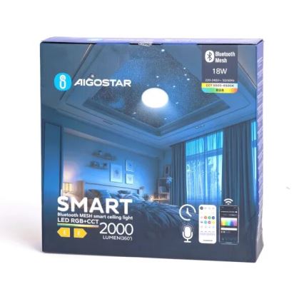 Aigostar - LED RGBW Dimmable bathroom ceiling light MESH Smart LED/18W/230V 3000-6500K IP44 + remote control
