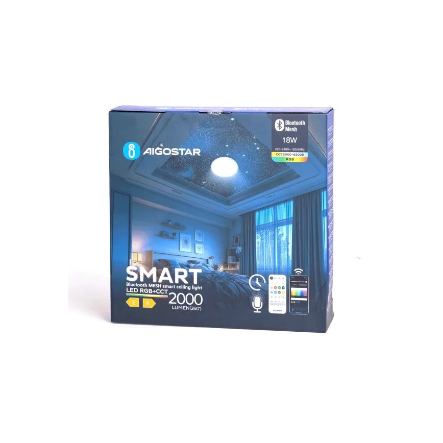 Aigostar - LED RGBW Dimmable bathroom ceiling light MESH Smart LED/18W/230V 3000-6500K IP44 + remote control