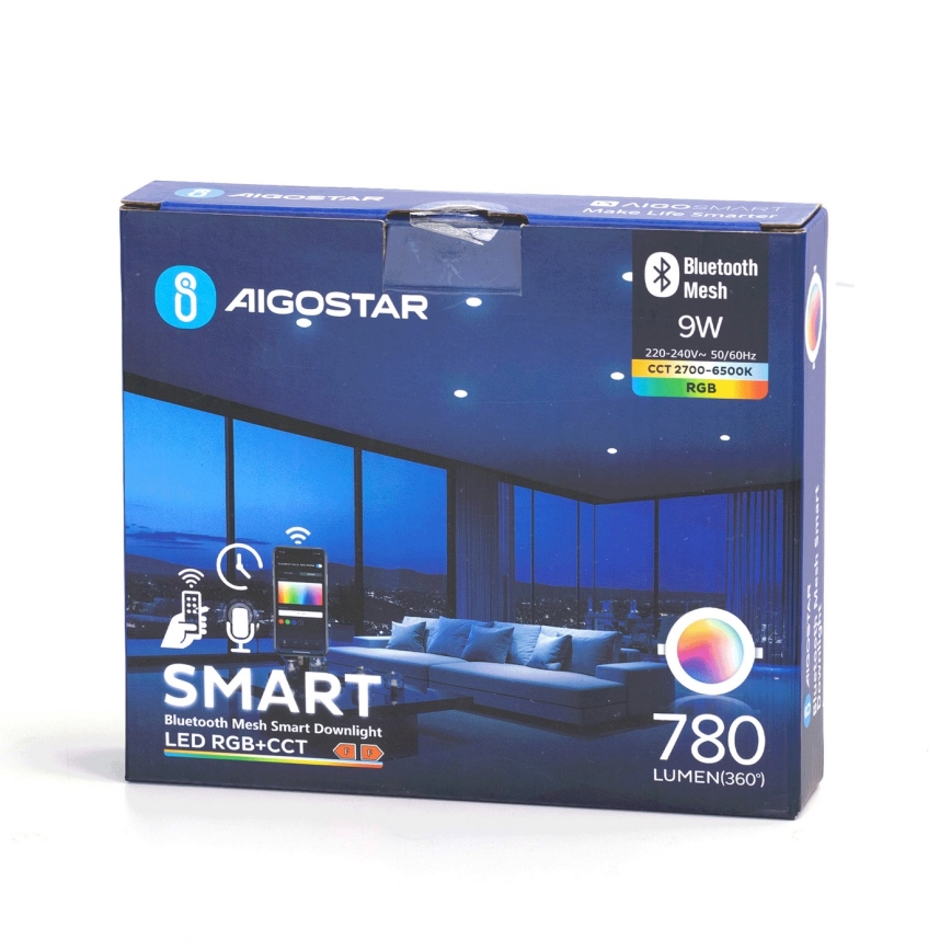 Aigostar - LED RGBW Dimmable bathroom recessed light MESH Smart LED/9W/230V 2700-6500K IP44