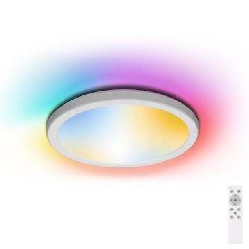 Aigostar - LED RGBW Dimmable bathroom ceiling light LED/18W/230V 3000-6500K d. 30 cm IP44 + remote control