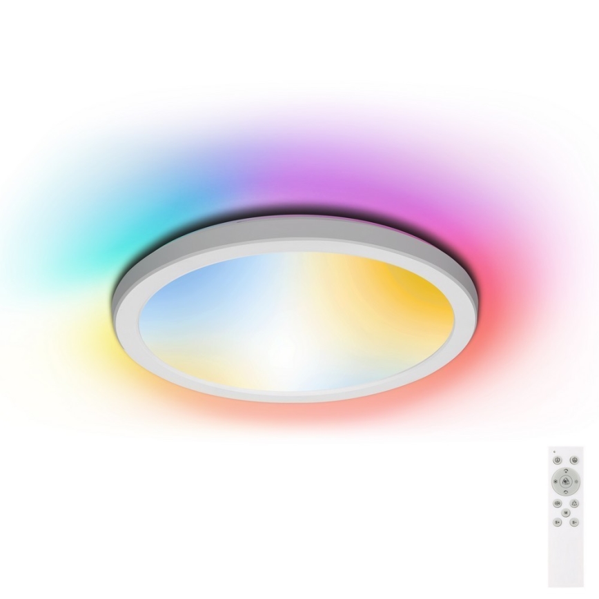 Aigostar - LED RGBW Dimmable bathroom ceiling light LED/18W/230V 3000-6500K d. 30 cm IP44 + remote control