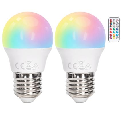 Aigostar - LED RGBW Dimmable Bulb G45 E27/6W/230V 3000K + Remote Control