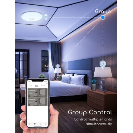 Aigostar - LED RGBW Dimmable ceiling light 18W/230V d. 34 cm Wi-Fi