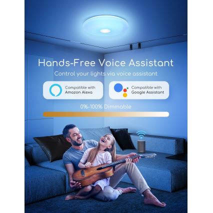 Aigostar - LED RGBW Dimmable ceiling light 18W/230V d. 34 cm Wi-Fi