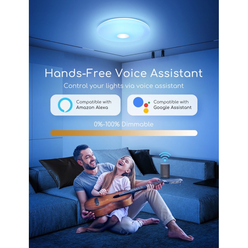 Aigostar - LED RGBW Dimmable ceiling light 18W/230V d. 34 cm Wi-Fi