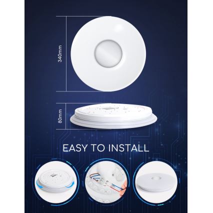 Aigostar - LED RGBW Dimmable ceiling light 18W/230V d. 34 cm Wi-Fi