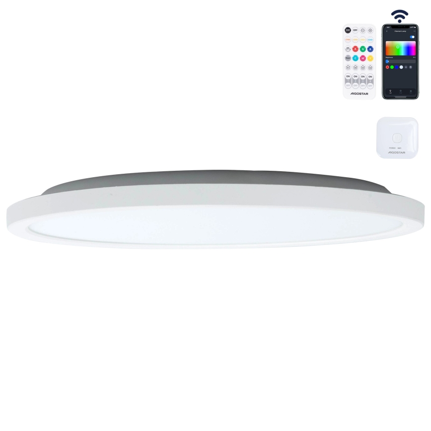 Aigostar - LED RGBW Dimmable ceiling light MESH LED/24W/230V 3000-6500K white + remote control