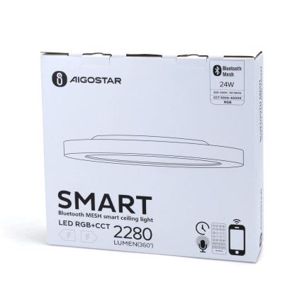 Aigostar - LED RGBW Dimmable ceiling light MESH LED/24W/230V 3000-6500K white + remote control