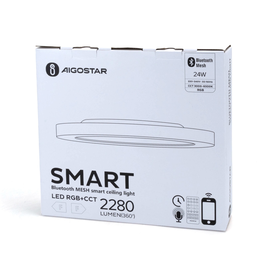 Aigostar - LED RGBW Dimmable ceiling light MESH LED/24W/230V 3000-6500K white + remote control